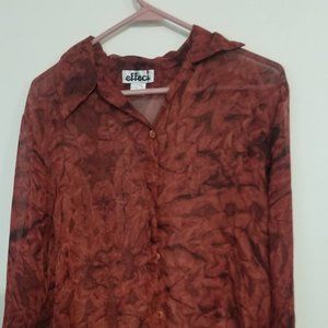 Sheer long sleeve blouse